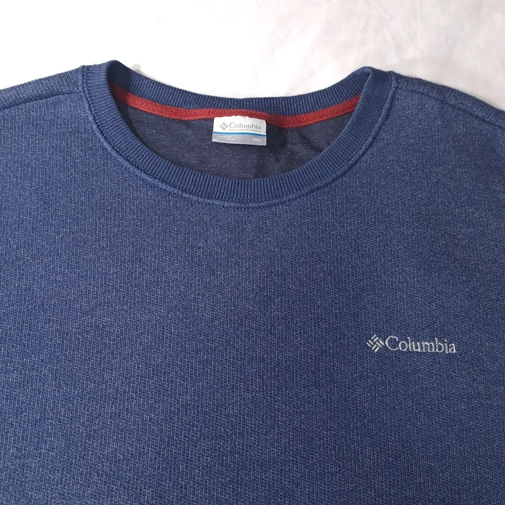 Columbia Pullover Men's Sweater Blue With Logo Size XXL Crew Neck‎ Comfortable